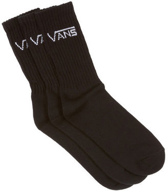 Vans Men's Classic Crew Black 3 Pair Pack Socks