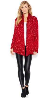 Kensie Long-Sleeve Shawl-Collar Knit Cardigan