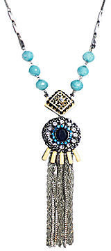 JCPenney FINE JEWELRY ZOË + SYD Color-Treated Blue Jade Pendant Necklace with Tassel