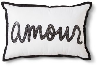 Xhilaration White Amour Sequins Reversible Throw Pillow (18"x12")