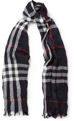Burberry Shoes & Accessories Check Merino Wool and Cashmere Lightweight Scarf