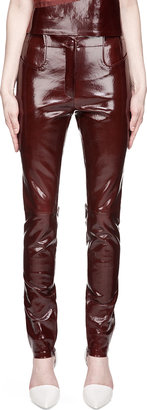 Thierry Mugler Mahogany Red Patent Leather Leggings