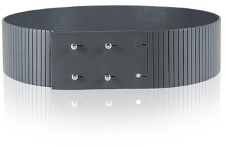 Takara Leather Waist Belt with Vertical Grooves