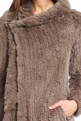 June Wear Oversized Fur Knitted Coat