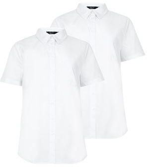 New Look Teens 2 Pack White Short Sleeve Shirts