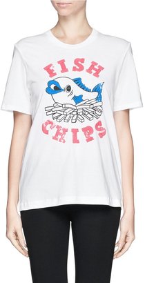 'British Fish & Chips' sequin Alex T-shirt