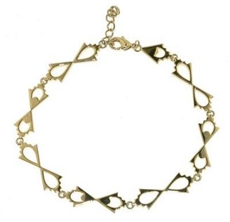 Finesse Gold & cubic zirconia arrow link bracelet