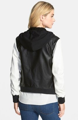 Vince Camuto Lightweight Faux Leather Bomber Jacket