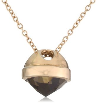 Made Her Think Swinging Bell Stone Rose Gold Vermeil Necklace