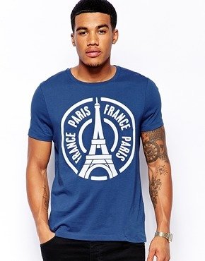 ASOS T-Shirt With Paris Flock Print