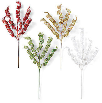 Martha Stewart MarthaHoliday Christmas Traditions Set of 4 Glitter Swirl Picks