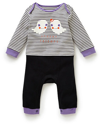 Marks and Spencer Pure Cotton Ghost & Striped Mock Onesie