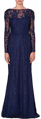 Notte by Marchesa 3135 NOTTE BY MARCHESA Embellished long-sleeved lace gown