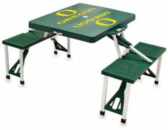 Picnic Time University of Oregon Collegiate Foldable Table with Seats in Green