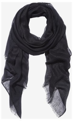 Express Metallic And Solid Quad Scarf - Black