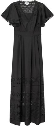 ALICE by Temperley Madison black laser-cut taffeta gown
