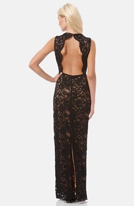 Laundry by Shelli Segal Open Back Lace Gown