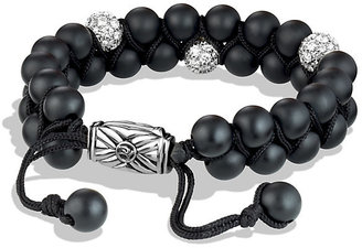 David Yurman Spiritual Beads Two-Row Bracelet with Black Onyx and Diamonds