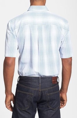 Cutter & Buck 'Crown Point' Short Sleeve Plaid Sport Shirt (Big & Tall)
