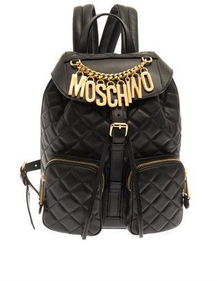Moschino Lettering quilted-leather backpack
