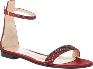 Gianvito Rossi Crystal-Embellished Ankle-Strap Sandals-Red
