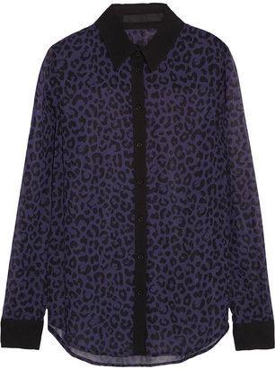 Karl Lagerfeld Paris Volmar animal-print georgette shirt