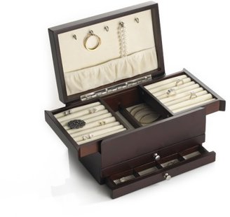 Wallace Dark Walnut Expandable Compartment Jewelry Box