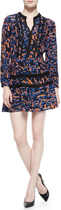 UGG Veronica Beard Lace-Detail Printed Peasant Dress