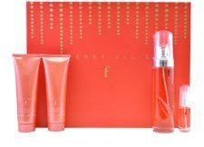 Perry Ellis F By For Women. Gift Set ( Eau De Parfum Spray 3.4 Oz + Body Lotion 3.0 Oz + Bath & Shower Gel 3.0 Oz + Eau De Parfum Spray 0.25 Oz )