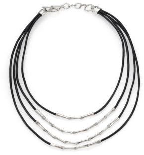 John Hardy Bamboo Sterling Silver & Black Cord Four-Row Necklace