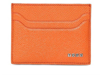 Tod's Embossed Leather Credit Card Holder