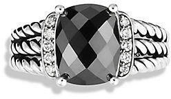 David Yurman Petite Wheaton Ring with Hematine and Diamonds
