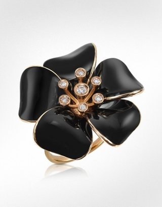 Rosato Daisy - Diamond and 18K Gold Black Flower Ring
