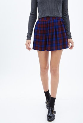 Forever 21 Plaid Knit Skater Skirt