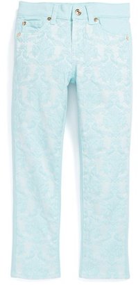 7 For All Mankind 'The Skinny' Floral Lace Stretch Jeans (Toddler Girls)