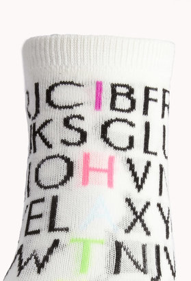 Forever 21 Love Hate Alphabet Socks