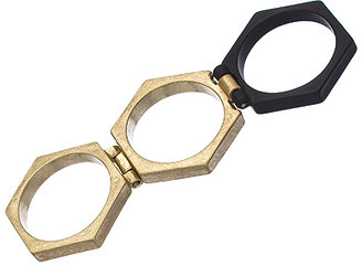 Blu Bijoux Gold Hexagon Triple Stacked Ring