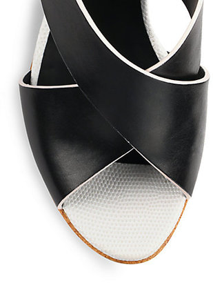 Fendi Claire Leather Slingback Sandals