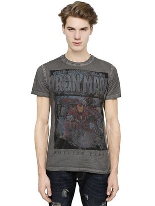 Philipp Plein Iron Man Printed Cotton T-Shirt