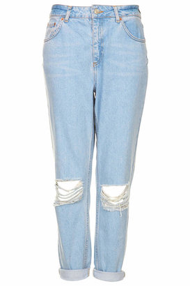 Topshop Moto blue ripped hihg waisted jeans