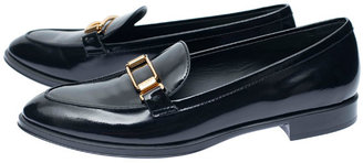 Tod's Black Gommino Gancio Leather Loafers