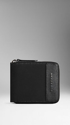 Burberry Small Leather Trim Ziparound Wallet
