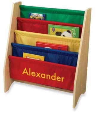 Kid Kraft Personalized "William" Boy's Sling Bookcase Primary/Yellow Lettering