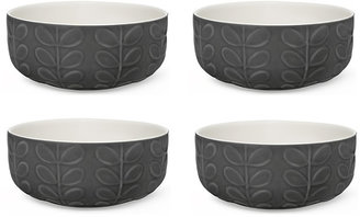 Orla Kiely Raised Stem Cereal Bowl - Pack of 4 - Charcoal