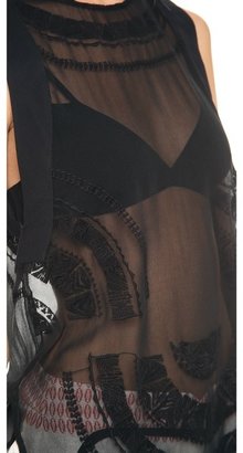 Twelfth St. By Cynthia Vincent Sleeveless Sheer Panel Top