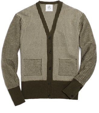 Brooks Brothers Cashmere Houndstooth Cardigan