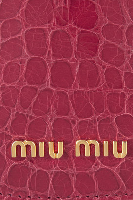 Miu Miu Croc-effect glossed-leather iPhone 4 sleeve