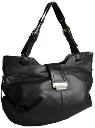 Kooba black leather expandable flap close 'Natasha' large hobo bag