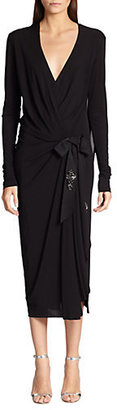 Donna Karan Draped Jersey Bow Dress