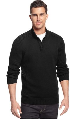 Alfani BLACK Big and Tall Ribbed Mock-Neck Sweater